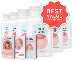 PrimeBiome 6 bottles — 180-day supply